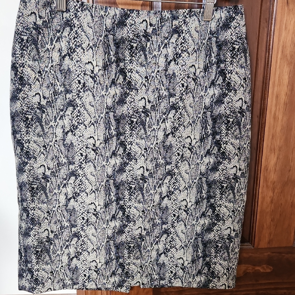 Talbots Black and Tan Snake Print Pencil Skirt